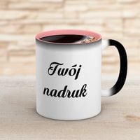 Kubek magiczny CLASSIC z różowym wnętrzem z Twoim nadrukiem