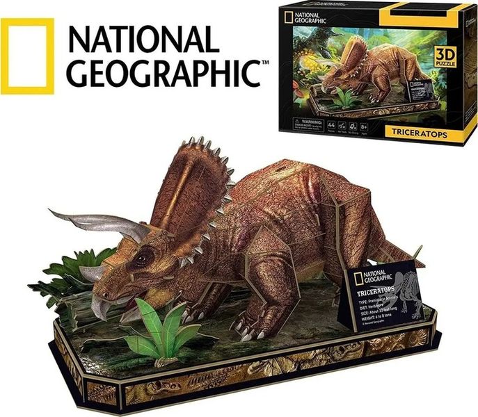 Puzzle 3D National Geographic Triceratops - Cubic Fun zdjęcie 6
