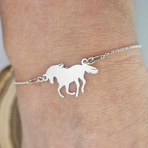 BRANSOLETKA SREBRNA DZIECIĘCA KONIK MUSTANG KOŃ SREBRO 925 + GRAWER na Arena.pl