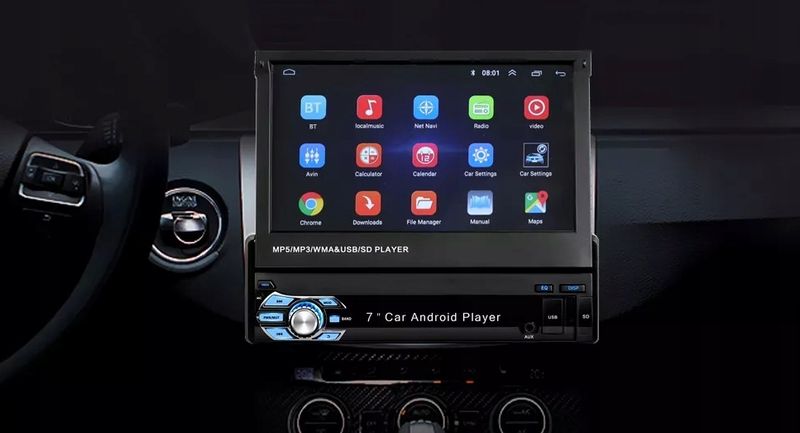 Radio samochodowe 1DIN MULTIMEDIALNE 7 cali ANDROID 12 BT kamera zdjęcie 12