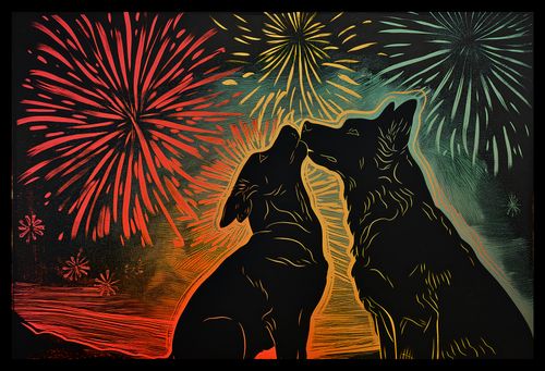 Plakat 45x30cm Psi Uścisk na Arena.pl