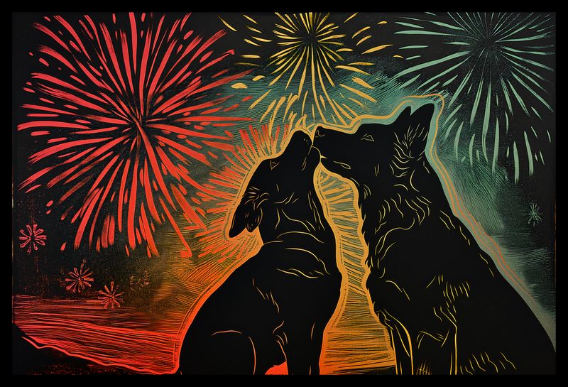 Plakat 45x30cm Psi Uścisk zdjęcie 2