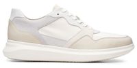 Clarks Półbuty męskie - Un Globe Run - rozmiar 42 - białe, skóra naturalna