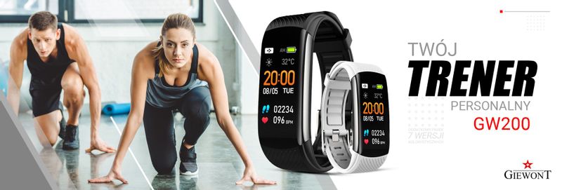 Smartband Giewont Czarny GW200-2 + Pasek Biały zdjęcie 4