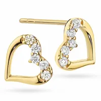 ZŁOTE Kolczyki SERCA Serduszka CYRKONIE Złoto 333