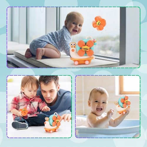 ŚLIMAK JEŻDZĄCY SENSORYCZNY DLA DZIECI ZABAWKA SPINNER DO KĄPIELI WIATRAK na Arena.pl