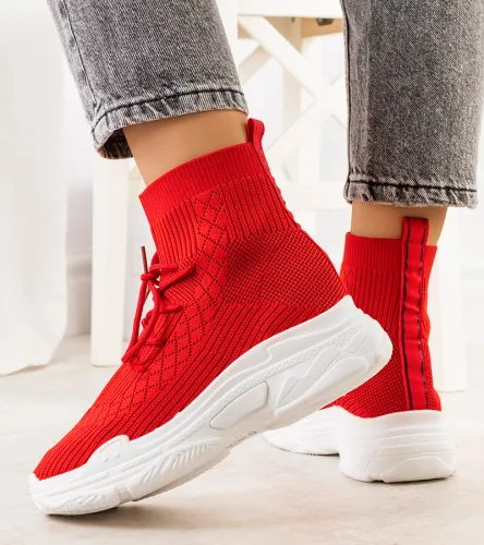 Czerwone sneakersy skarpetkowe Dowden 41 na Arena.pl