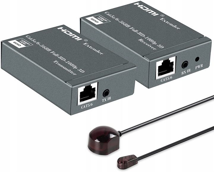 EXTENDER HDMI LAN PO SKRĘTCE RJ45 60M IR LOOPOUT zdjęcie 1