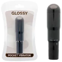 glossy brilliant - dyskretny mini masażer wibracyjny czarny, wodoodporny