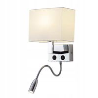 Lampa Ścienna Kinkiet z Włącznikiem z Lampką LED Do Czytania Chrom E14