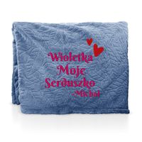 Duży koc narzuta z haftem 160 x 200 prezent dla dziewczyny żony