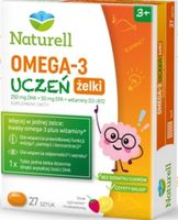 Naturell Omega 3 Uczeń, żelki, smak cytrusowo-truskawkowy, 27 szt.