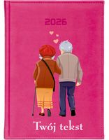 KALENDARZ A6 2026 TYGODNNIOWY nadruk na dzień dziadka babci z napisem