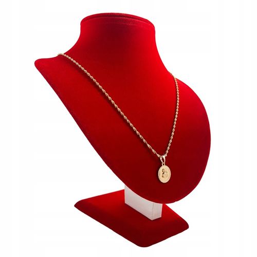 ZŁOTY ŁAŃCUSZEK NA KOMUNIĘ, CHRZEST, BIERZMOWANIE 18K MATKA BOSKA + GRAWER na Arena.pl