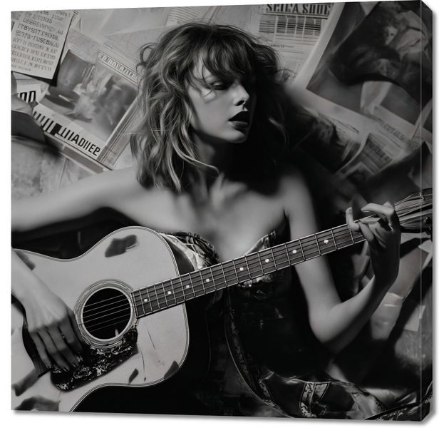 Obraz 100x100cm Młoda Gitarzystka zdjęcie 1