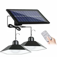 ZESTAW 2x ŻYRANDOL WISZĄCA LAMPA SOLARNA LED PILOT PANEL KOMPLET 2 LAMPY