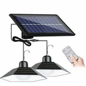 ZESTAW 2x ŻYRANDOL WISZĄCA LAMPA SOLARNA LED PILOT PANEL KOMPLET 2 LAMPY