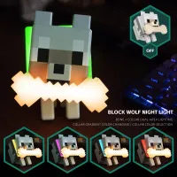 Lampka nocna Minecraft Wilk RGB