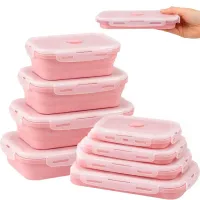 Pojemniki silikonowe składane 4 szt na lunch żywność lunch box jedzenie