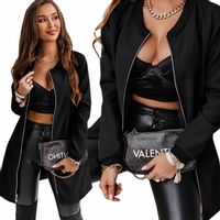 PŁASZCZ KURTKA STYLOWA ŚCIĄGACZ ZAMEK KOLORY L/XL