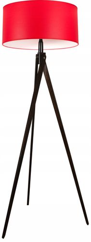 LAMPA PODŁOGOWA TRÓJNÓG, DREWNO, ABAŻUR na Arena.pl