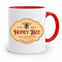 Kubek Czerwony Pszczelarza Honey Bee Prezent Z Nadrukiem Ze Zdjęciem
