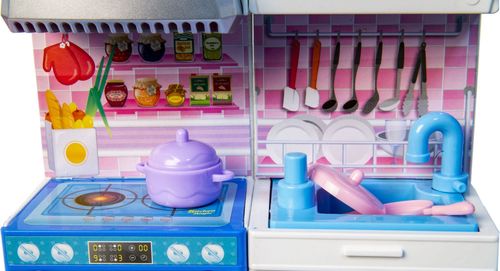 Kuchnia zestaw mebelków dla lalek - niebieski na Arena.pl