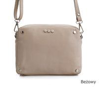 torebka skórzana listonoszka ćwieki nity V151 beżowa