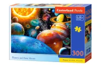 Puzzle 300 elementów. Planety i ich księżyc