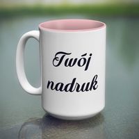 Duży kubek XXL z różowym wnętrzem z Twoim nadrukiem