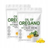 Olej z Oregano 300 kapsułek, 2 w 1 z olejem z czarnuszki 200 mg