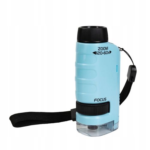 MIKROSKOP EDUKACYJNY KIESZONKOWY DLA DZIECI LABORATORIUM 120x 60x PRZENOŚNY na Arena.pl