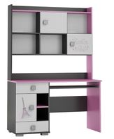 Biurko młodzieżowe z nadstawką grafiką szufladami PARIS Y15 regał dziecięcy