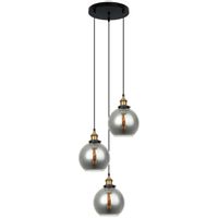 Wisząca LAMPA skandynawska CARDENA MDM-4330/3 GD+SG Italux szklana OPRAWA zwis loftowa kaskada kule balls przydymione