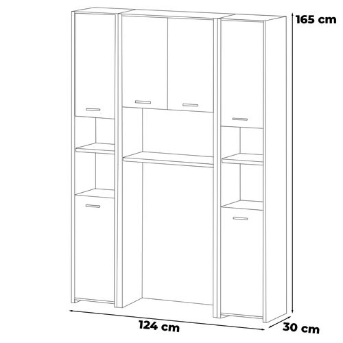 Zestaw Łazienkowy Pojemna Szafka Stojąca Nad Pralkę Słupek Biały Połysk na Arena.pl
