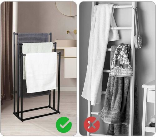 STOJAK NA RĘCZNIKI WIESZAK STOJĄCY PODŁOGOWY DO ŁAZIENKI METALOWY STABILNY na Arena.pl