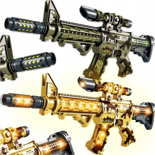 KARABIN MASZYNOWY ZABAWKA BROŃ DŹWIĘK ŚWIATŁA LED na Arena.pl