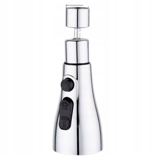 PRZEDŁUŻACZ KRANU KUCHENNEGO AERATOR ADAPTER PERLATOR 3 FUNKCJE 360 SREBRNY na Arena.pl