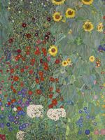 Plakat 60x80cm Farm Garden, Gustaw Klimt Vintage do Salonu
