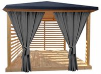 Zasłona OGRODOWA na taras do altany WODOODPORNA 150x250 Tunel opaska SZARA