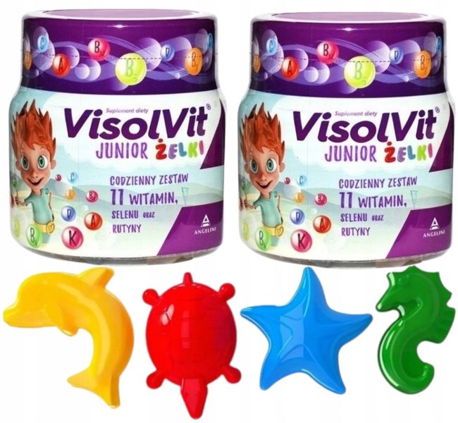 Visolvit Junior żelki - WITAMINY DLA DZIECI 2x50 sztuk + FOREMKI GRATIS! zdjęcie 1