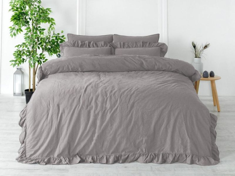 Pościel bawełniana OPAL GREY/220X200(P) STONEWASHED zdjęcie 1