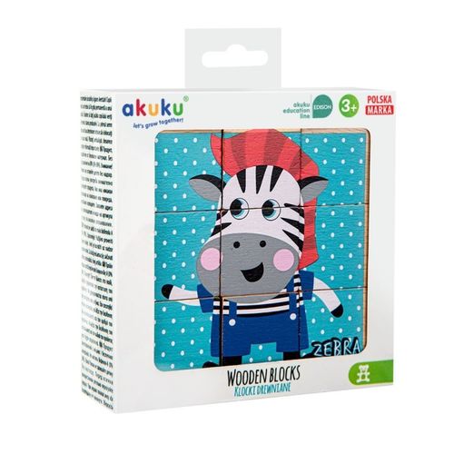 Klocki drewniane 9 elementów AKUKU na Arena.pl
