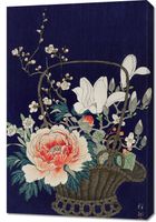 Obraz 60x90cm Bamboo Flower Basket, Koson Japoński Vintage do Salonu