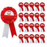 kotylion 10szt. BIAŁO-CZERWONY | YH-KNBC