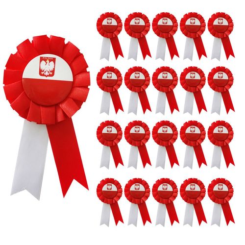 kotylion 10szt. BIAŁO-CZERWONY | YH-KNBC na Arena.pl