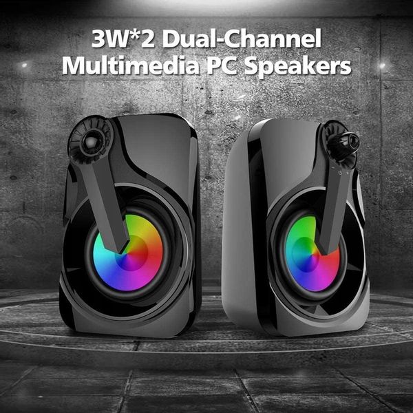 Głośnik RGB Stereo x2 do gier 2x 3W czarne zdjęcie 6
