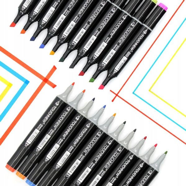 MARKERY ALKOHOLOWE 168szt. FLAMASTRY MAZAKI DWUSTRONNE PRO ZESTAW + TORBA zdjęcie 12