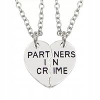 Naszyjnik Serce PARTNERS IN CRIME braterstwo kpl Partnerstwo Boken Heart