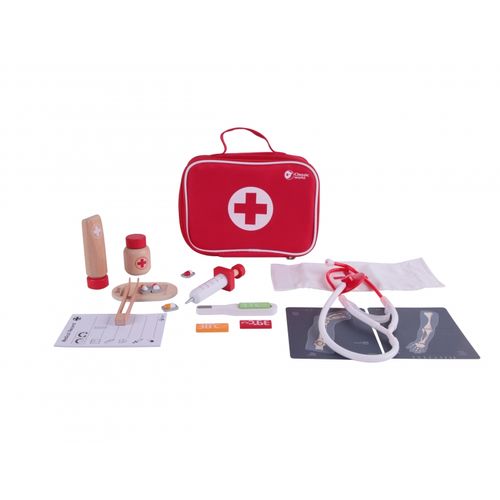 DLA DZIECI DREWNIANY ZESTAW   MAŁEGO DOKTORA AKCESORIA na Arena.pl